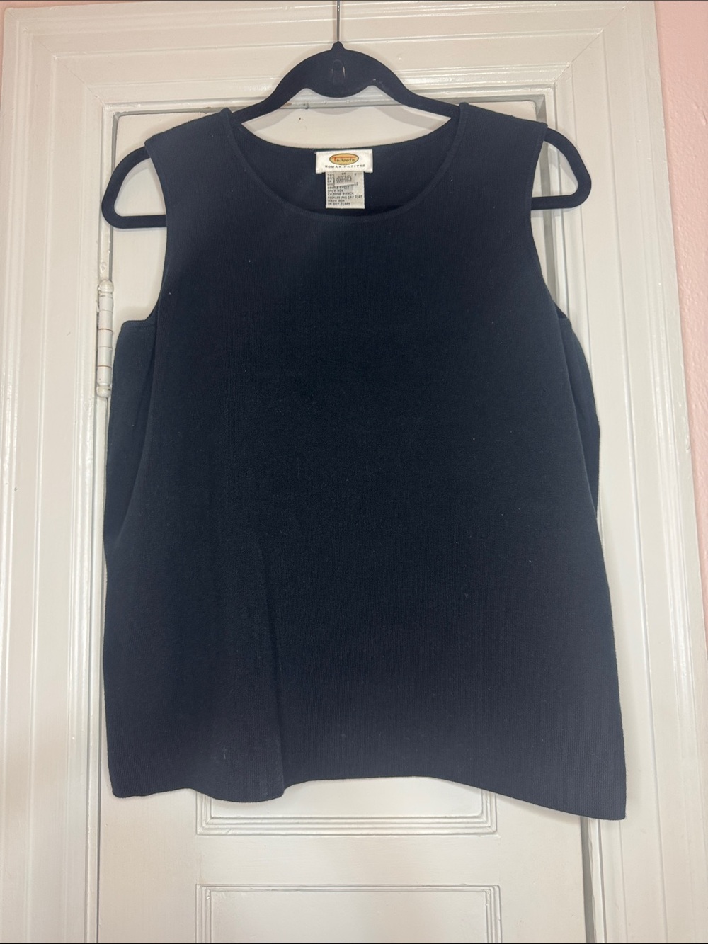 Talbots Deep Navy/ Black Sleeveless Knit Shell Tank Top